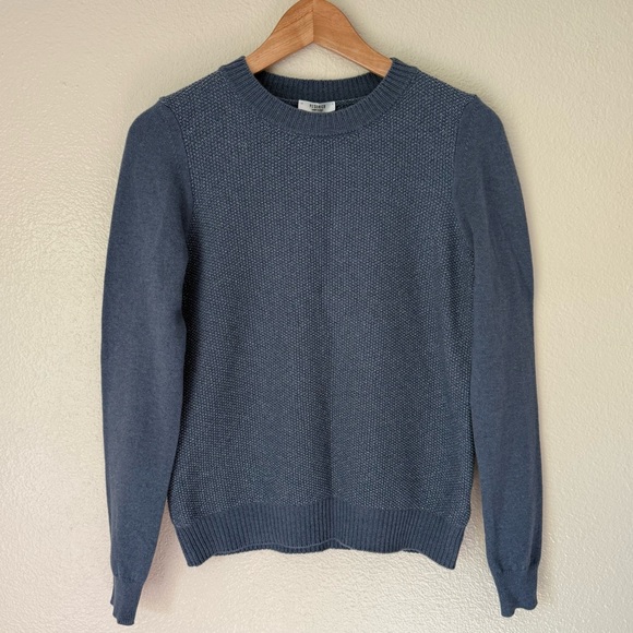 Women´s Blue Crewneck Wool,Silk, Cashmere ✨ Sweater